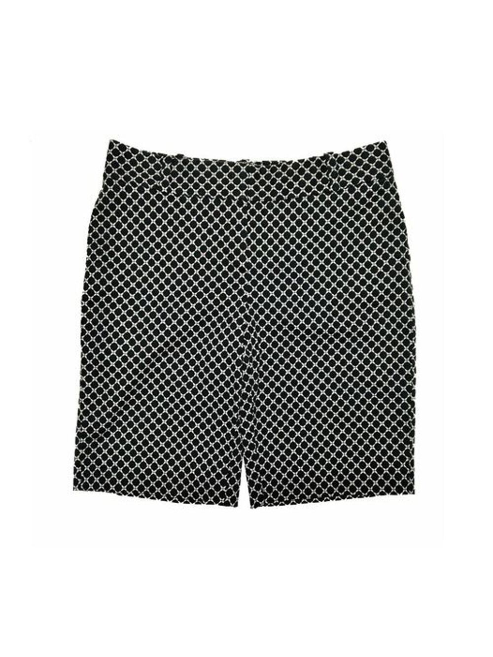TALBOTS Black White Geometric Stretch Bermuda Shorts | 2P